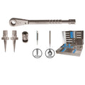 Kit implantologie : 2 extracteurs courts + cle + adaptateur+ extracteur de vis + fraise boule (diam. 0,06mm, longueur tige 25mm)+ cassette offerte